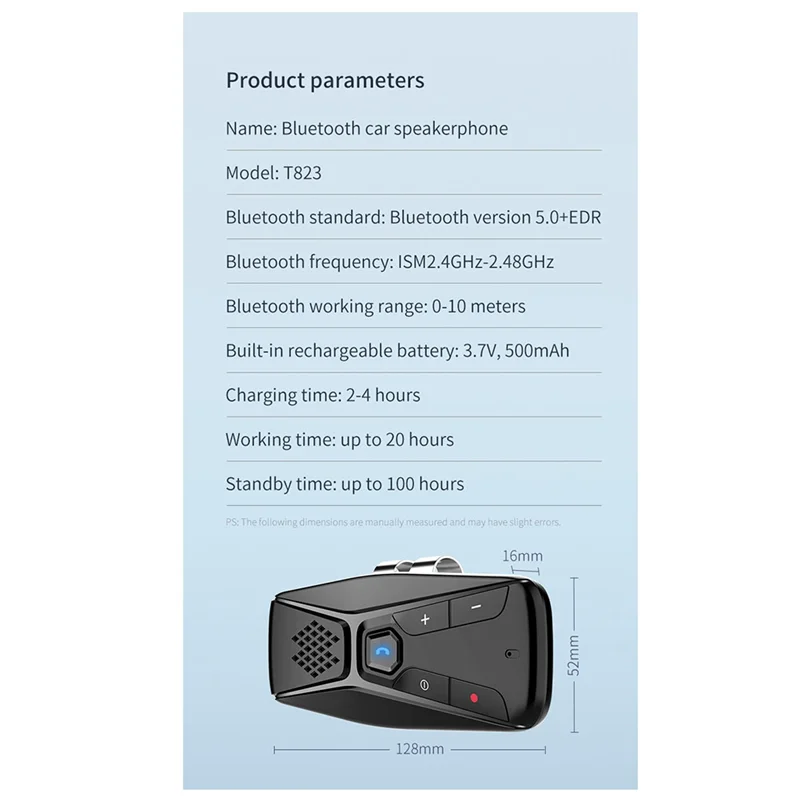 Автомобильный комплект Bluetooth Громкая связь Беспроводная с микрофоном 5.0