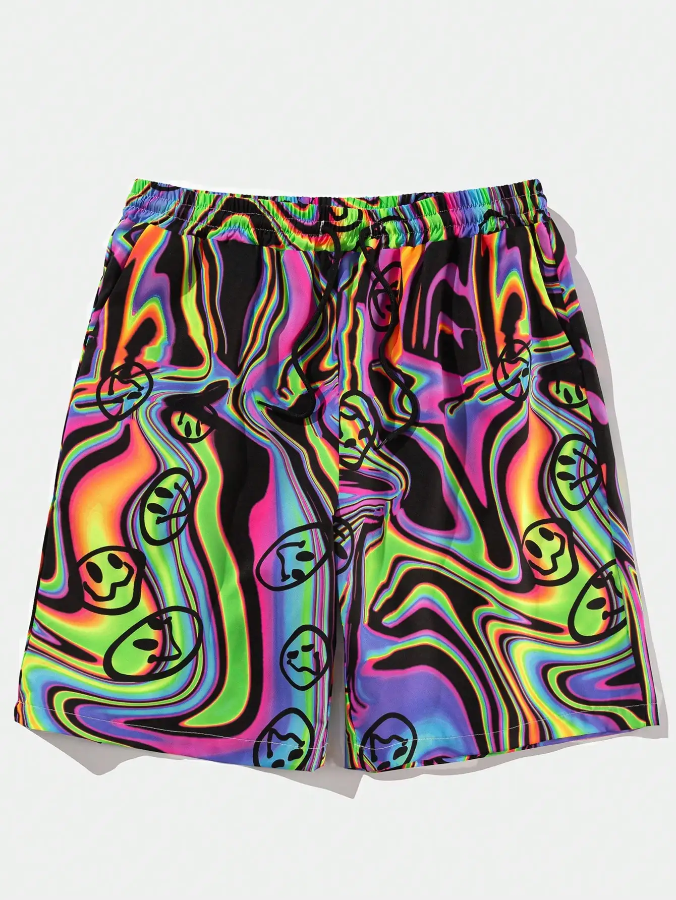 Повседневные спортивные шорты с принтом. Новые мужские летние на шнурке