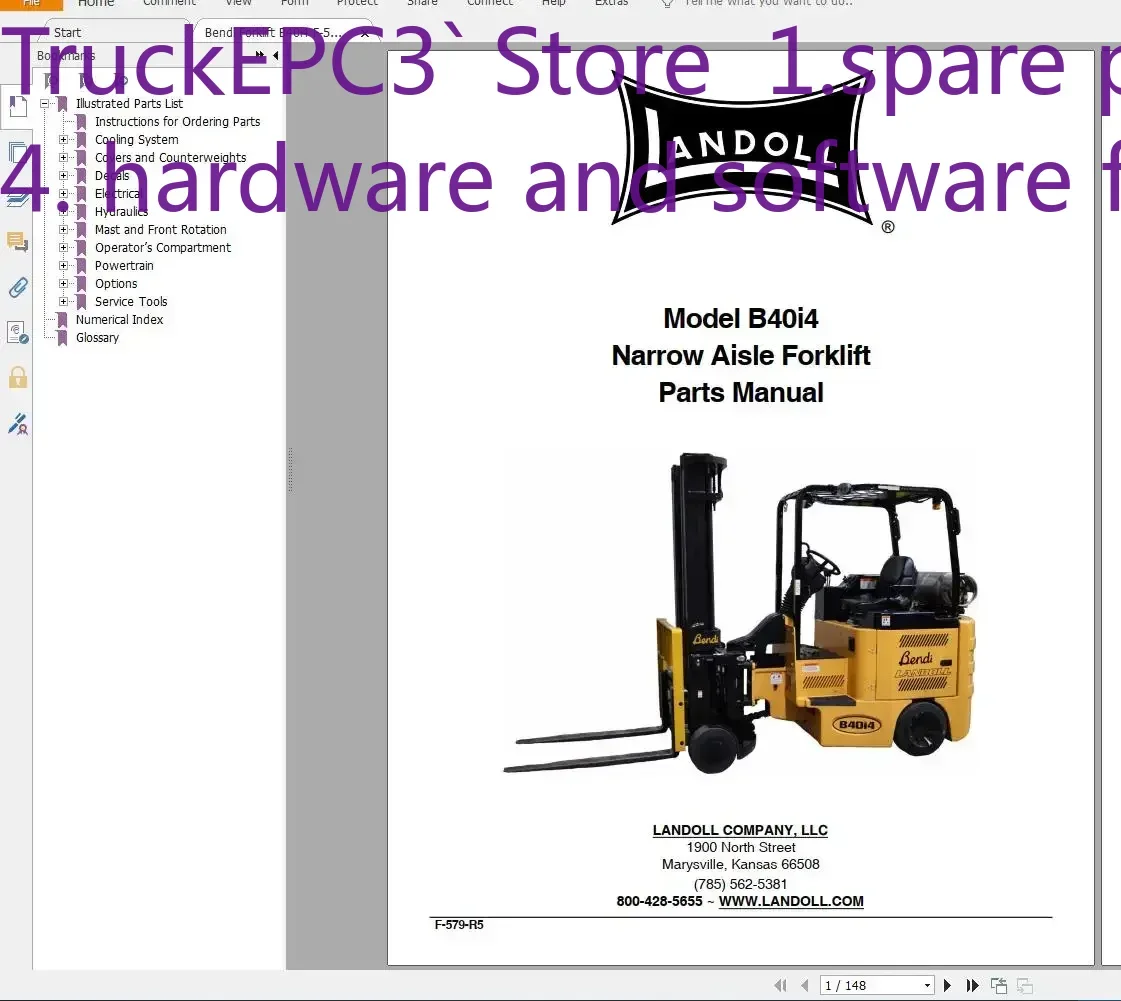 Фото Вилочный погрузчик TruckEPC3 BENDI Landoll 2,23 ГБ PDF Сервис и руководство по эксплуатации DVD №1