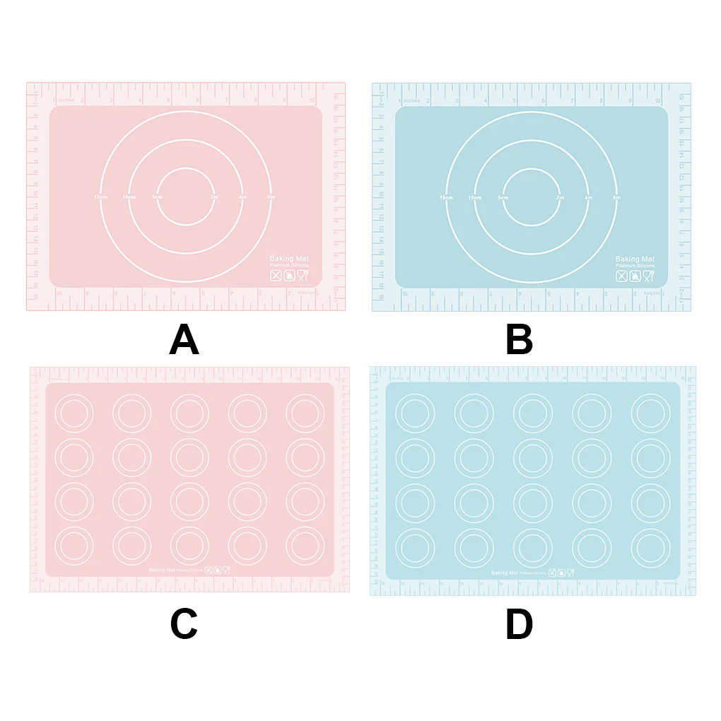 

Коврик для теста, нескользящий складной кухонный коврик для выпечки, 30 х21 см, голубой, для приготовления пиццы