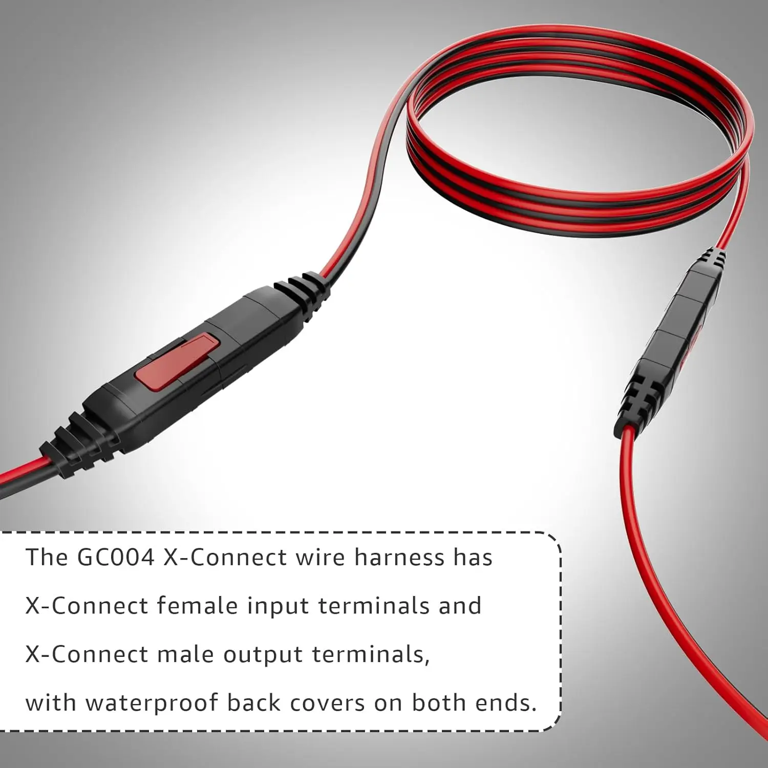 Фото Удлинительный кабель для зарядного устройства X-Connect 100 см/300 см с водонепроницаемой крышкой, совместимый с NOCO GC004 №3