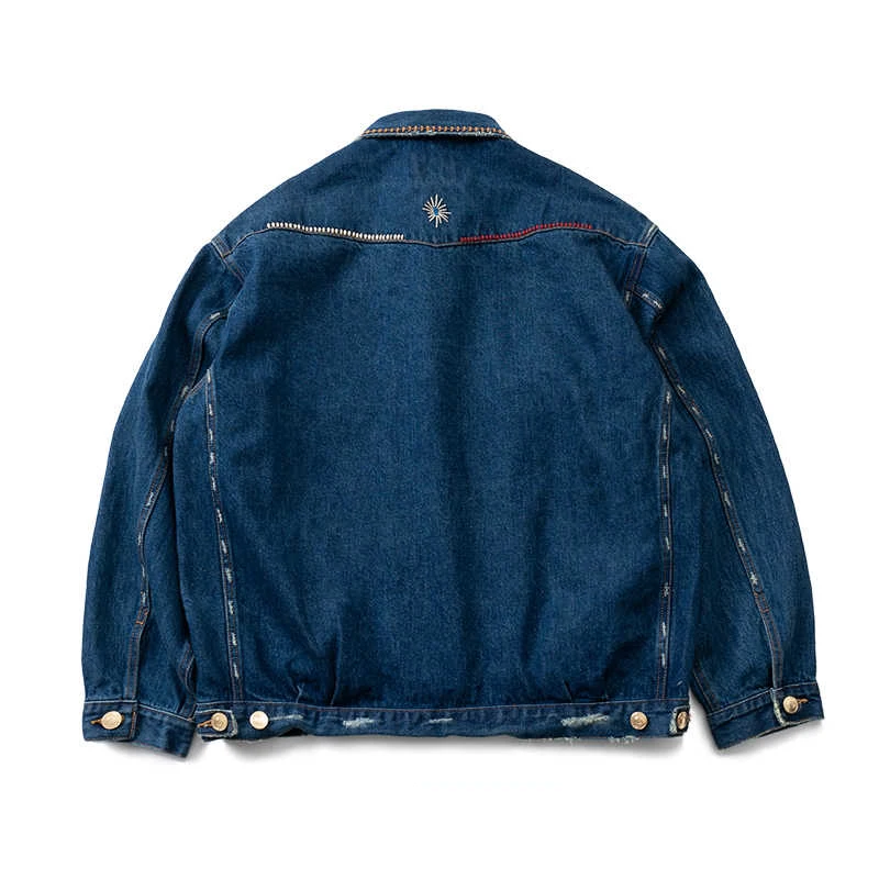 Джинсовая куртка с вышивкой в американском индийском стиле Thunderbird Element мужское