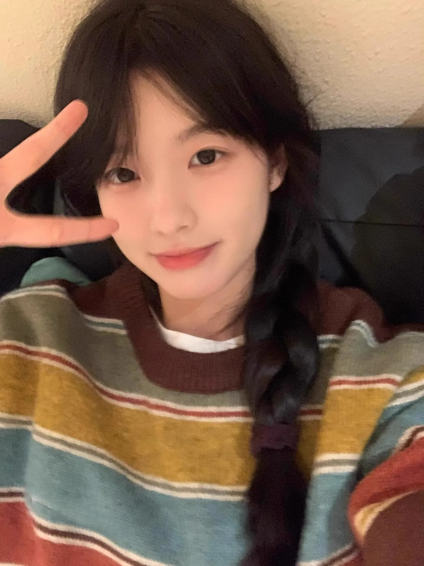 Корейская серия полосатый свитер контрастного цвета в стиле ретро женский