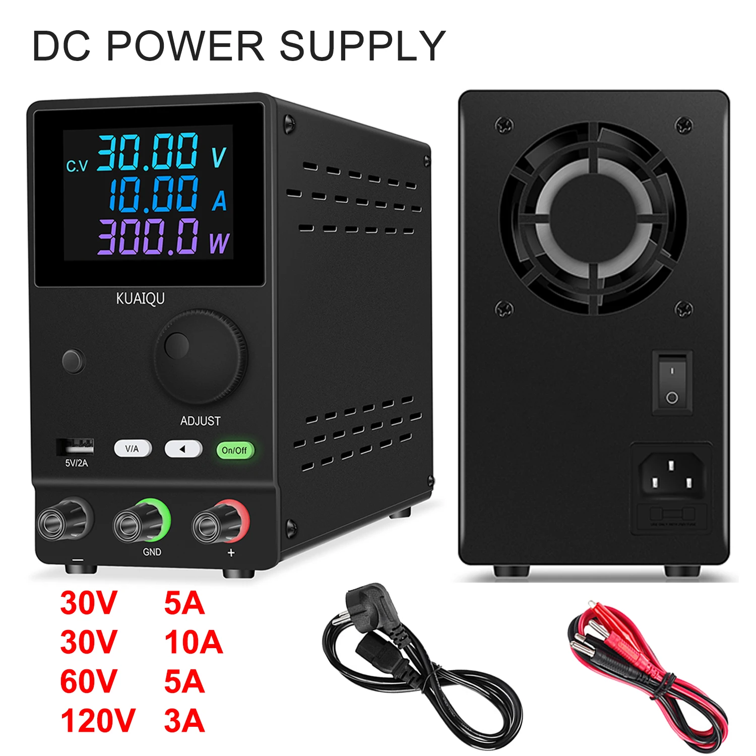 

DC Switching Power Supply 30V10A Adjustable Lab Bench Power Source Voltage Regulator Low-ripple AC To DC For Mobile Phone Repair