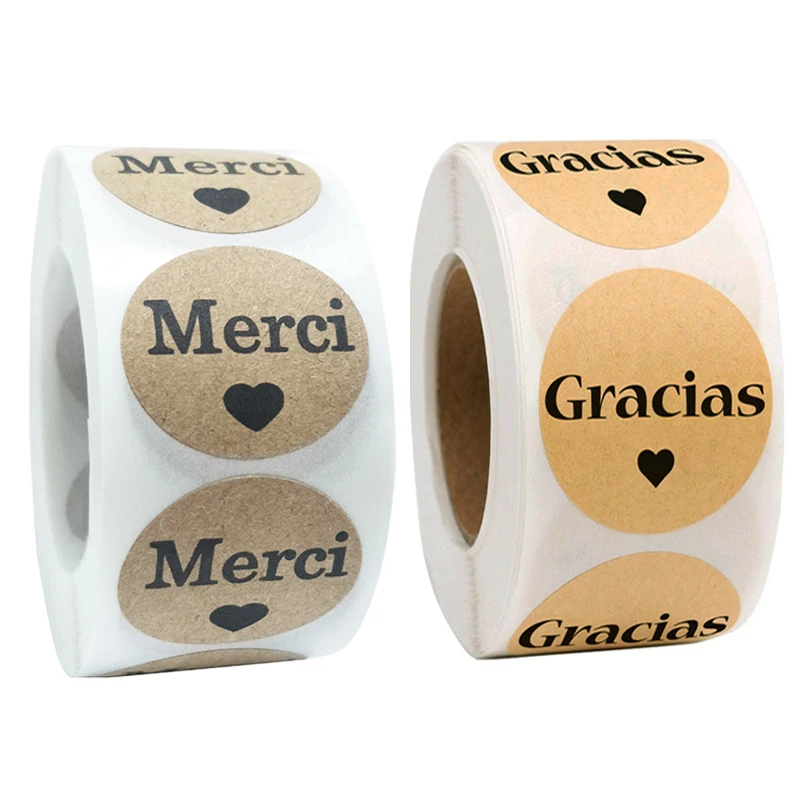 Наклейки с надписями «Thank You» для малого бизнеса, 1 дюйм, 500 шт.