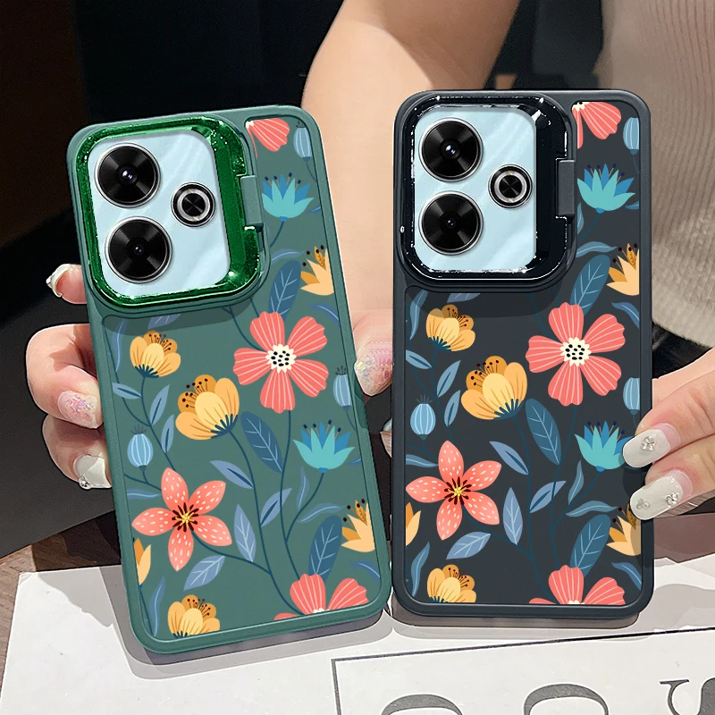 Роскошный чехол с цветочной подставкой для объектива ручной работы Xiaomi Redmi Note 11 13
