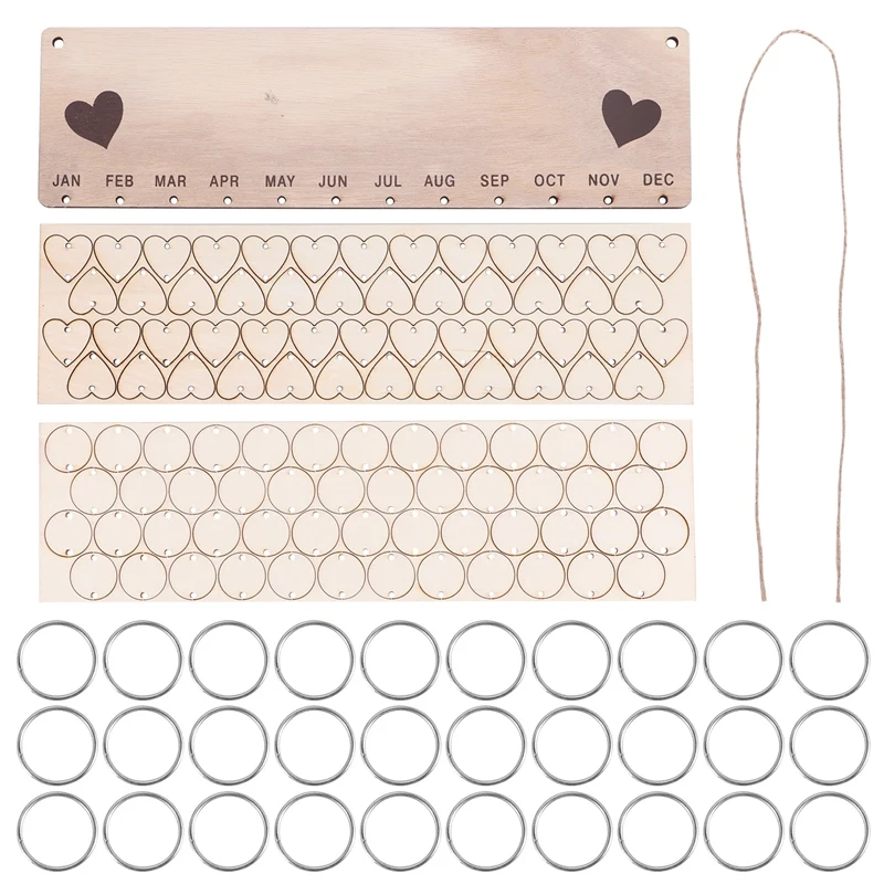 Семейный комплект для дня рождения Подвесной деревянный календарь настенный