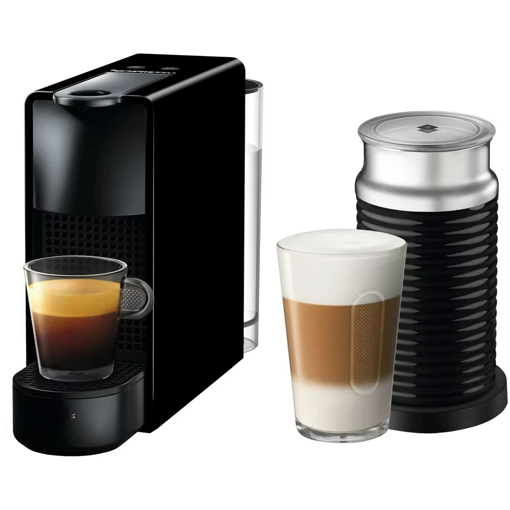 

Mini Single-Serve in Piano Black and Aeroccino Milk Frothier in Black