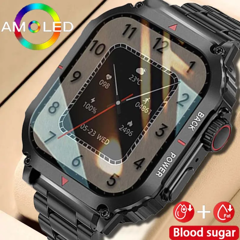 

New Original Men's Bluetooth Call smartwatch NFC glucose Temperature tracker Waterproof wireless charging Women's smartwatch