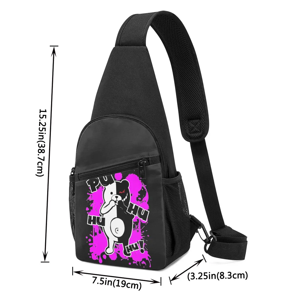 Фото Monokuma Danganronpa - Puhuhuhu Chest Bag, мужская сумка-слинг через плечо, рюкзак для путешествий и походов, сумка на одно плечо №5
