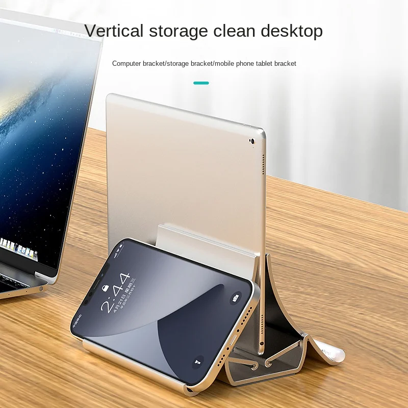 Vertical Laptop Stand Heat Dissipation Non-slip Silicone Gravity Holder MacBook Surface IPad Tablet Fixed Storage Accessories images - 6
