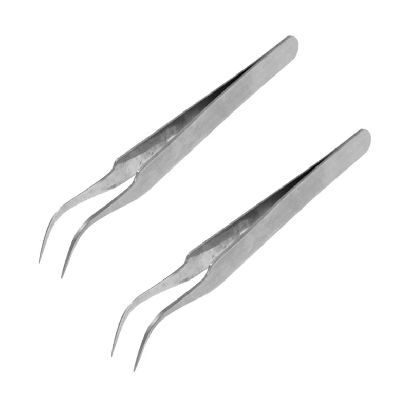 

TOP 2X Stainless Steel Jewelry Watchmakers Bent Tweezers