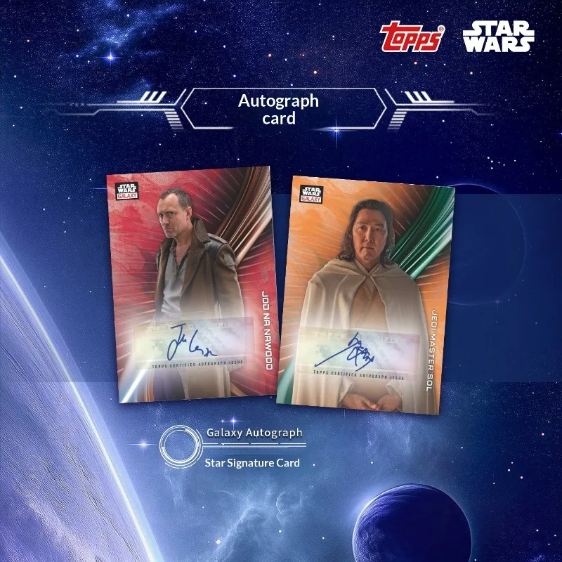 Фото Оригинальный набор коллекционных карточек Topps Chrome Galaxy Star Wars 2026 года с официальной лицензией, включающий параллельные карты Chrome и автографы. №3
