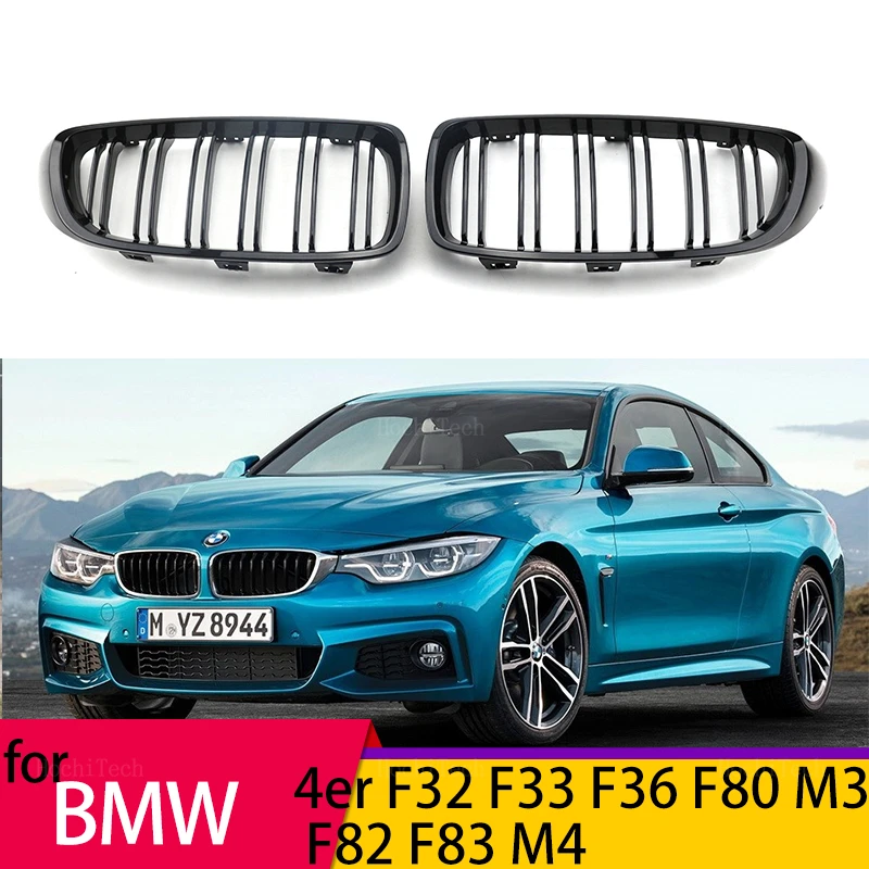 

Car Gloss Black Front Bumper Grille For BMW 4er F32 F33 F36 F80 F82 2013-18 Cabriolet Coupe Sport Grill Double Slat Line