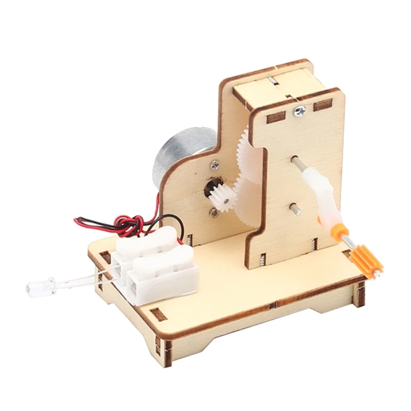 

DIY Science Experiment Model Kit DIY Wooden-Hand Cranked Generator Toy for Students Invention Kids Early Educational