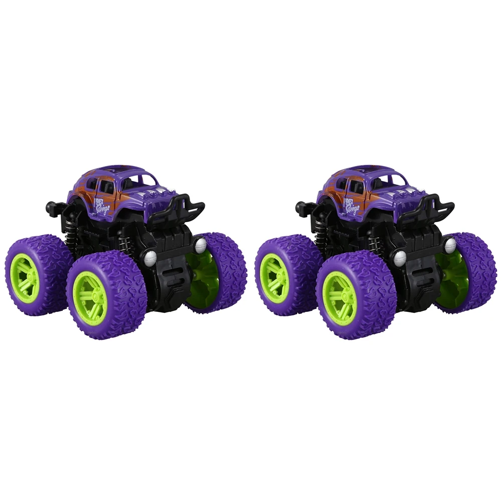 

2X Mini 4Wd Inertia Rotatable Car Toys Friction Power Four-Wheeled Off-Road Vehicle Diecast Model Inertial Car Toy