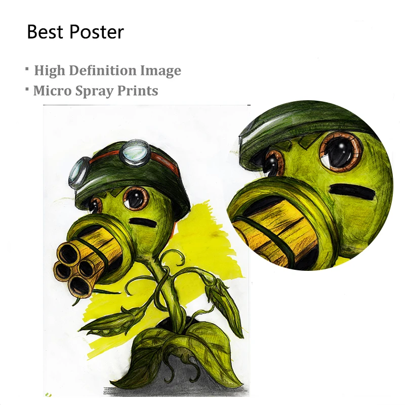Плакат Растения против Зомби для игр горох декоративная картина на холсте