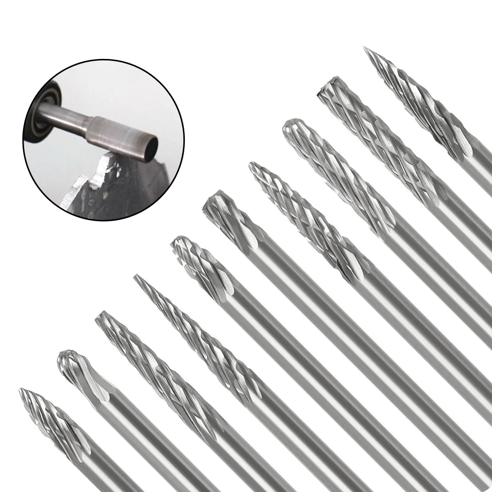 

10 шт. 3x3 мм двойной паз роторная пилка шлифовальная дрель цементированная фотошлифовальная головка роторная пилка фреза