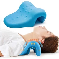 portable sponge neck pillow neck shoulder stretcher relaxer chiropractic traction device for pain relief spine alignment