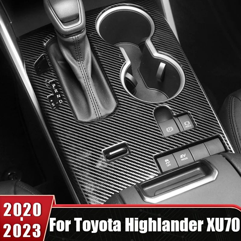 

Автомобильная центральная консоль из нержавеющей стали, панель переключения передач, рамка для воды, отделка для Toyota Highlander XU70 2020 2021 2022, аксессуары
