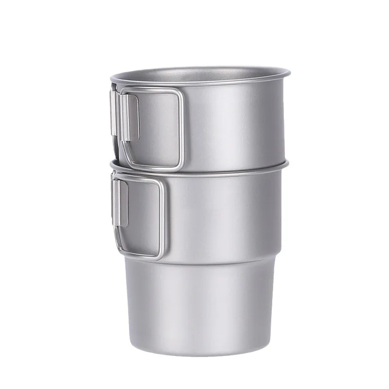Легкая кружка для кемпинга из титана со складной ручкой ваших потребностей на