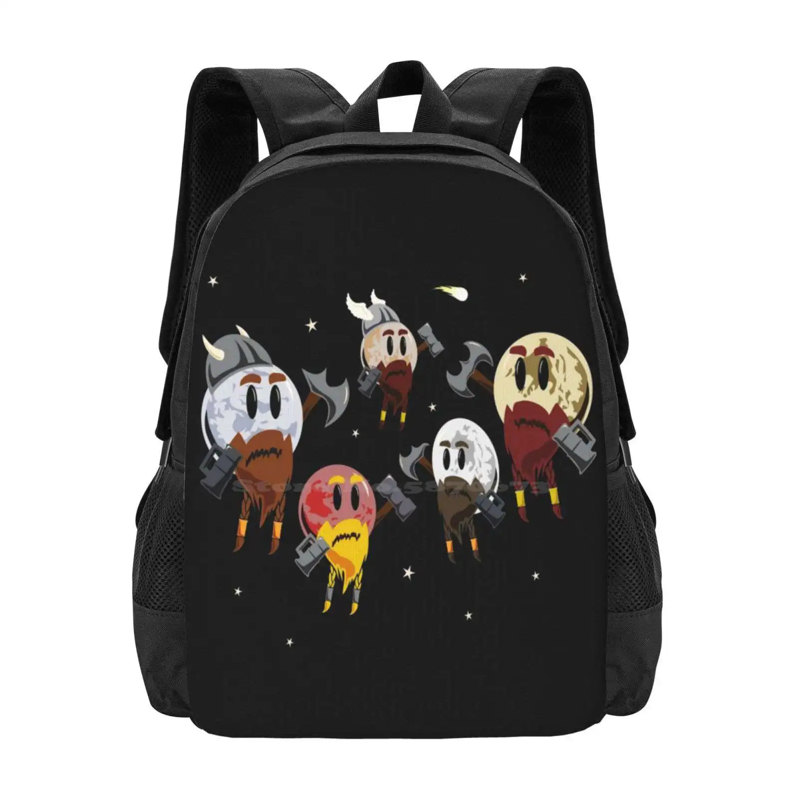 Dwarf Planets New Arrivals Unisex Bags Student Bag Backpack Planets Dwarf Dwarves Fantasy Funny Space Stars Solar System Pluto