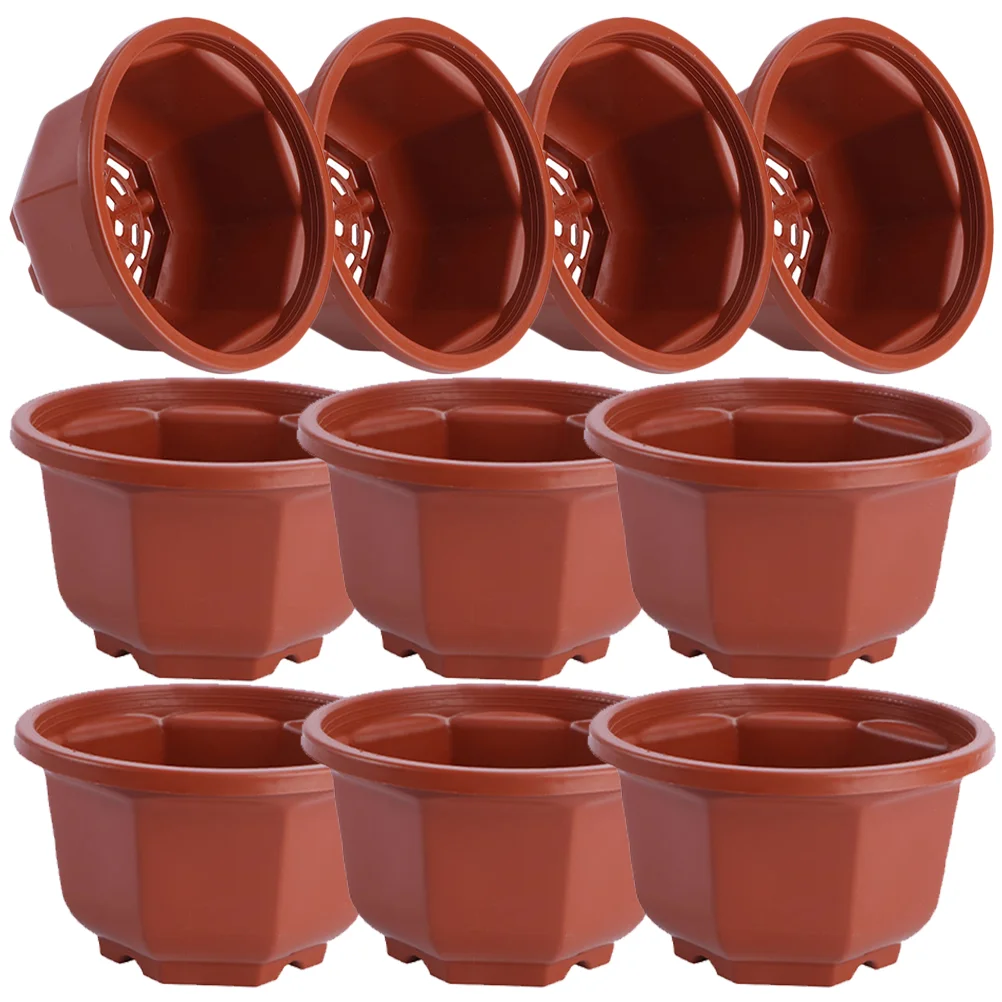 

10 Pcs Flowerpot Flower Pots Indoor Plants Balcony Pots Mini Planter Shelf Plastic Small Planter Pot Planters Indoor