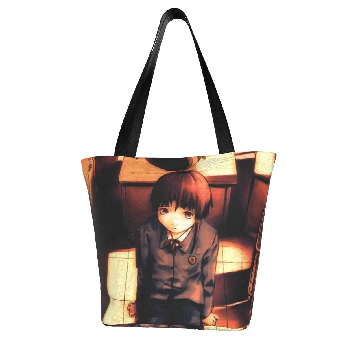Серийные эксперименты Lain Сумка для покупок Аниме Деловые тканевые сумки Женские