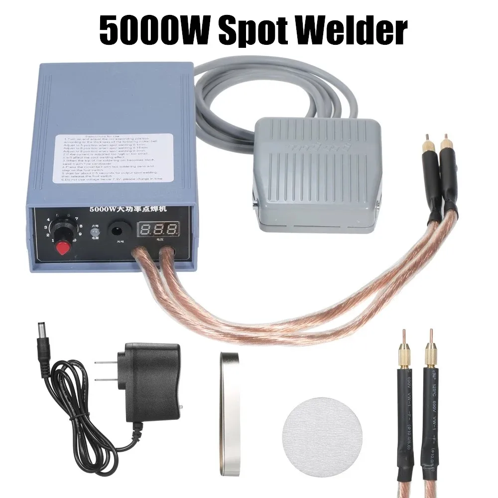 5000W Mini Spot Welder Machine DIY Kit 18650 Battery Pack Welding Tools Portable Spot Welding Machine Pen 0.15MM Nickel Strip