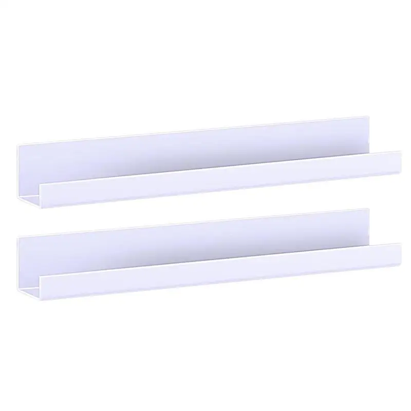 

Magnetic Bookshelf Magnetic Spice Organizer 2pcs Acrylic Reusable Kitchen Organizer Shelves Punch Free Floating Fridge Rack