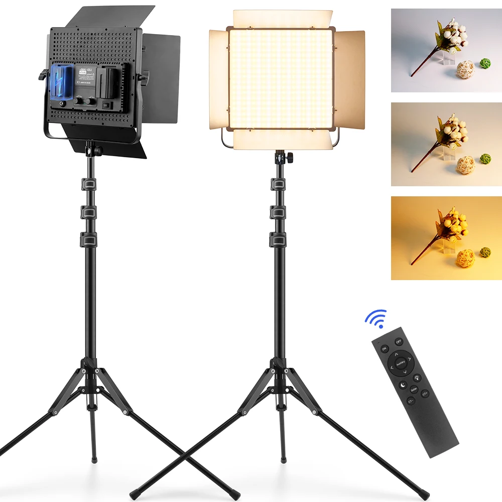 

12" LED Fill Lamp Video Light Camera Light Panel Photography Lighting Live Stream Photo Studio Light Optional Battery 2M Stand