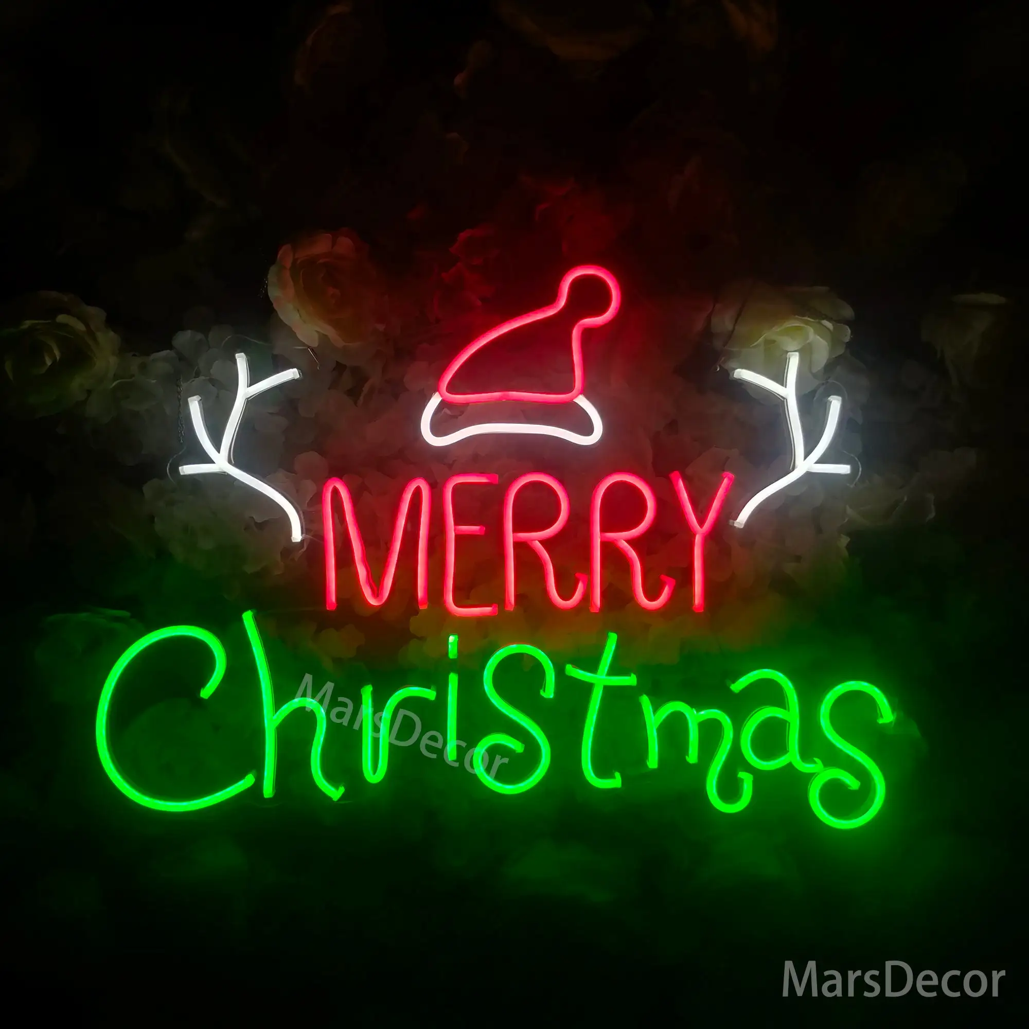 Led Merry Christmas Neon Signs for Bedroom War Decor 12V Christmas Neon Light Sign for Party Christmas Decor Gift