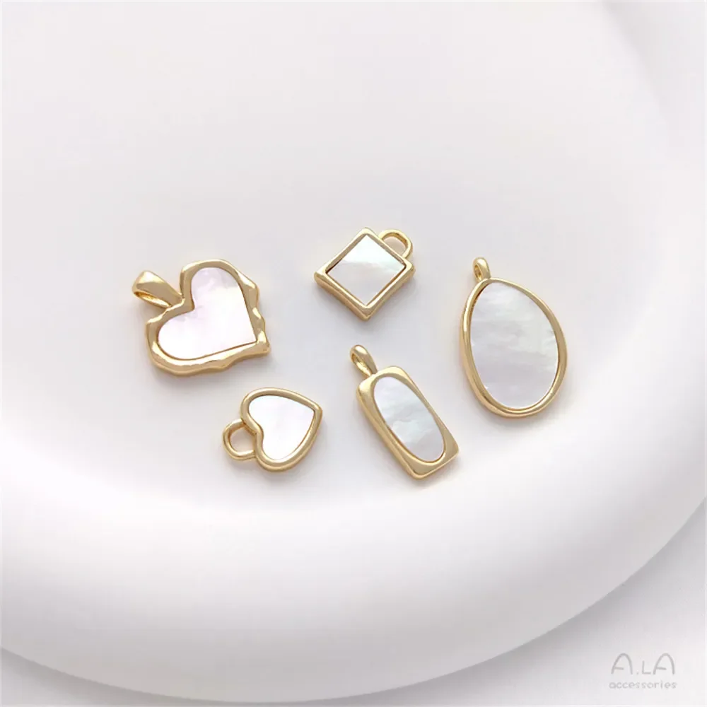 Инкрустированные натуральными ракушками для матери 14-каратное золото цвет лавы