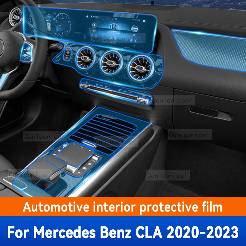 

For Merceds Benz CLA 2020 2023 2022 2021 Car Interior Gearbox Panel Sticker Anti-Scratch Protective Film Repair Accessories