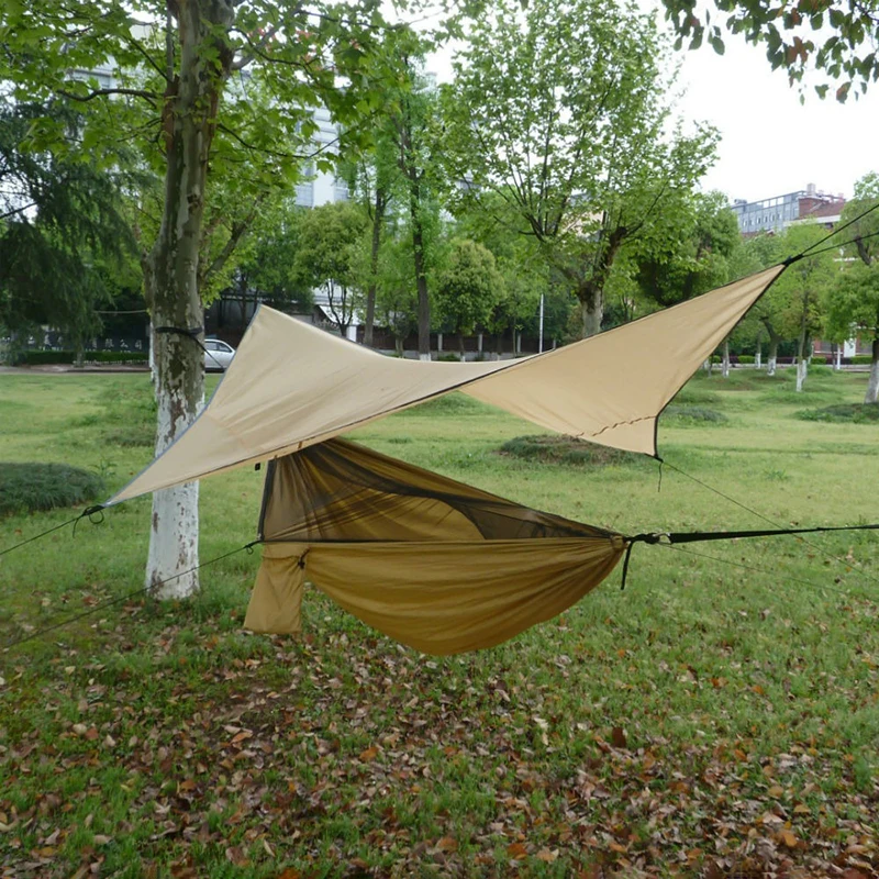 Гамак для кемпинга на открытом воздухе, подвесная койка с москитной сеткой, защита от солнца, качели, летняя кемпинговая палатка, для путеше...