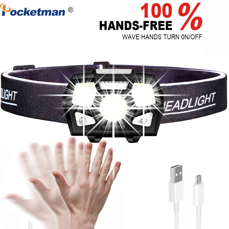 

Фонарь налобный с датчиком движения и зарядкой от USB