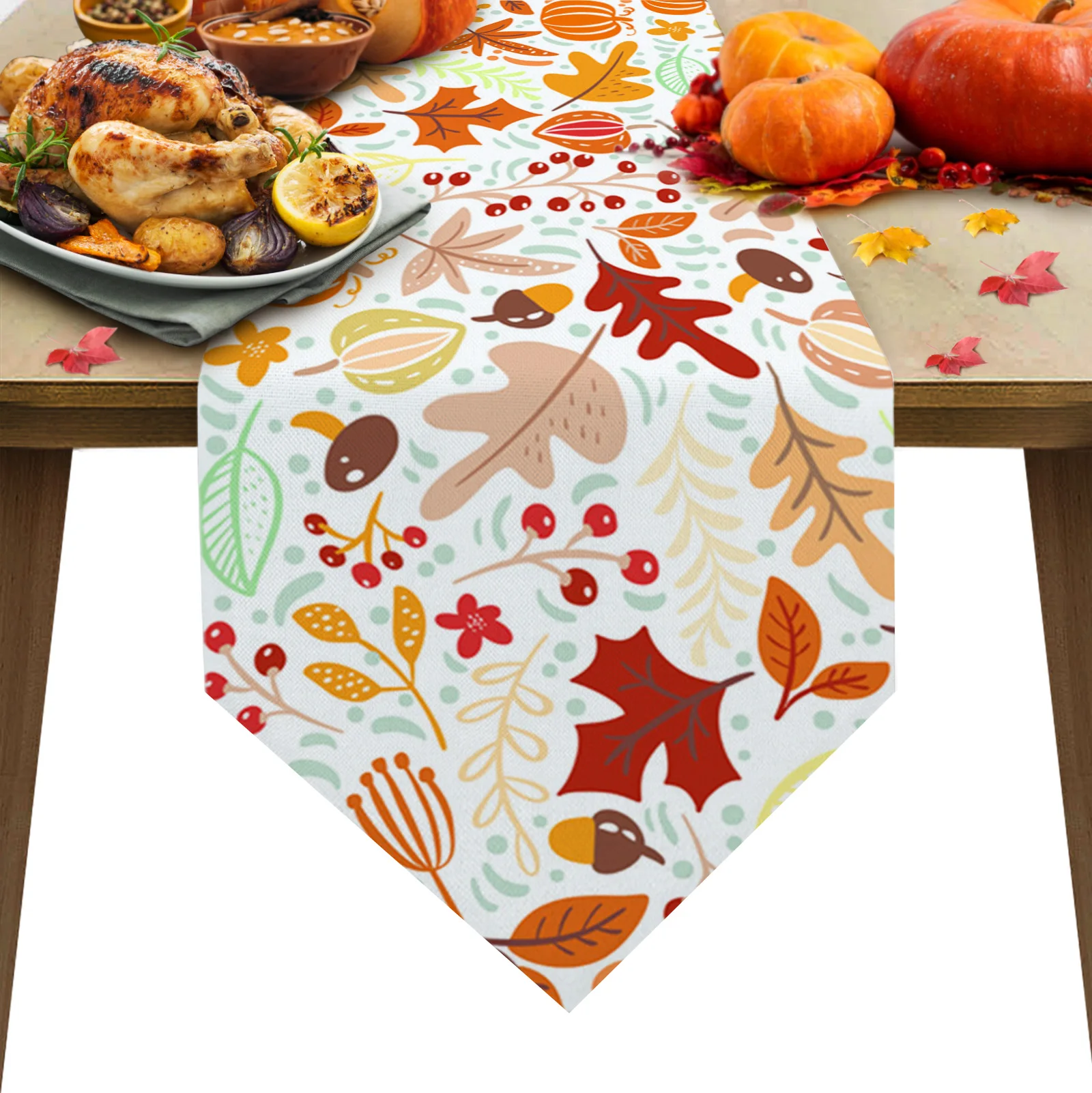 

Осенняя скатерть с листьями тыквы для кухни, свадебное украшение для журнального столика, подстилка с принтом, скатерти для стола