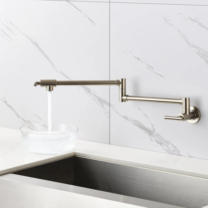 

Folding Faucet Lengthened Kitchen Faucet Table Head Laundry Tub Household Long Rotating Single Cold Universal Wall-Mounted