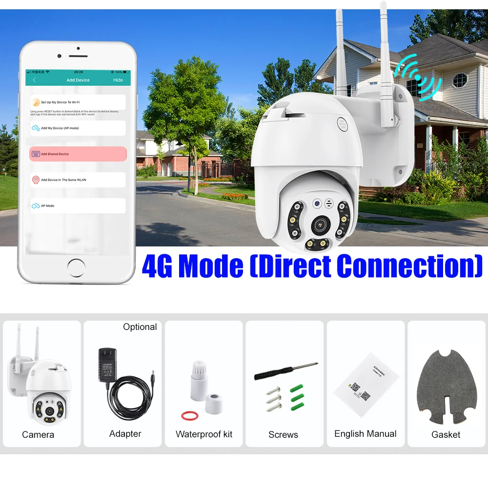 SHIWOJIA PTZ 4G SIM Камера для наружного наблюдения монитор Ecurity 1080P H.265X CCTV SD карта