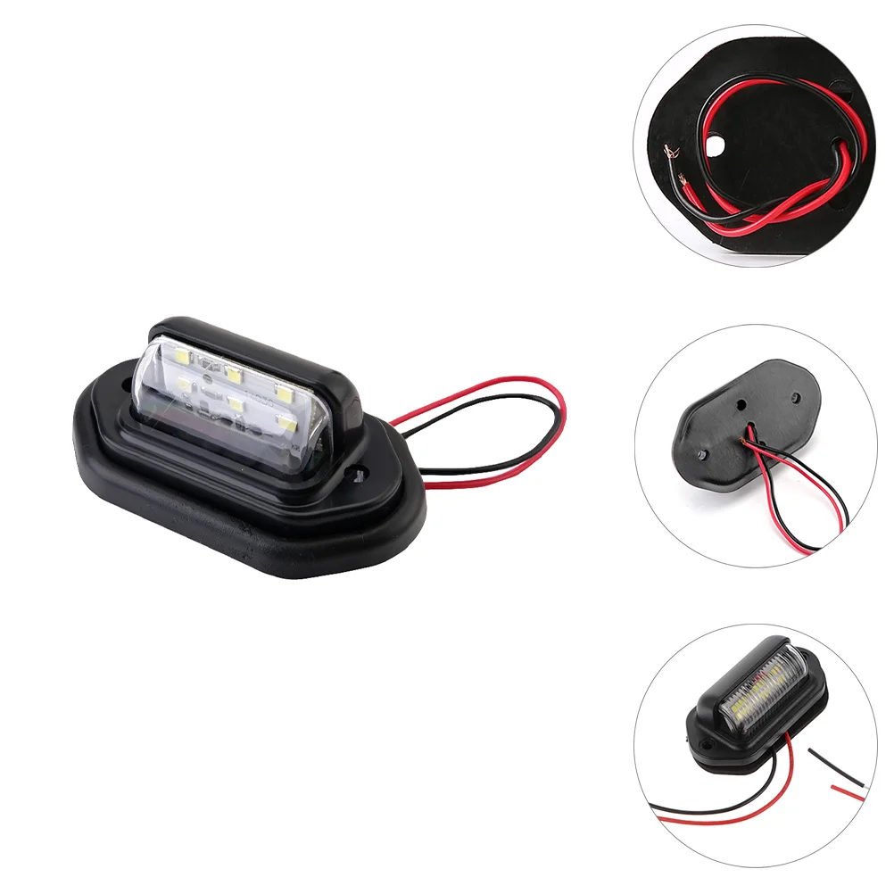 

2 Pcs Side Marker Lamp Car LED License Plate Lights Highlight Warning Trunk Number