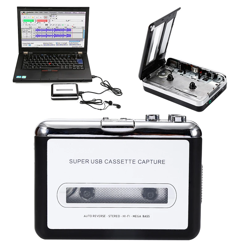 

1 шт., портативный USB-преобразователь кассеты в MP3 CD