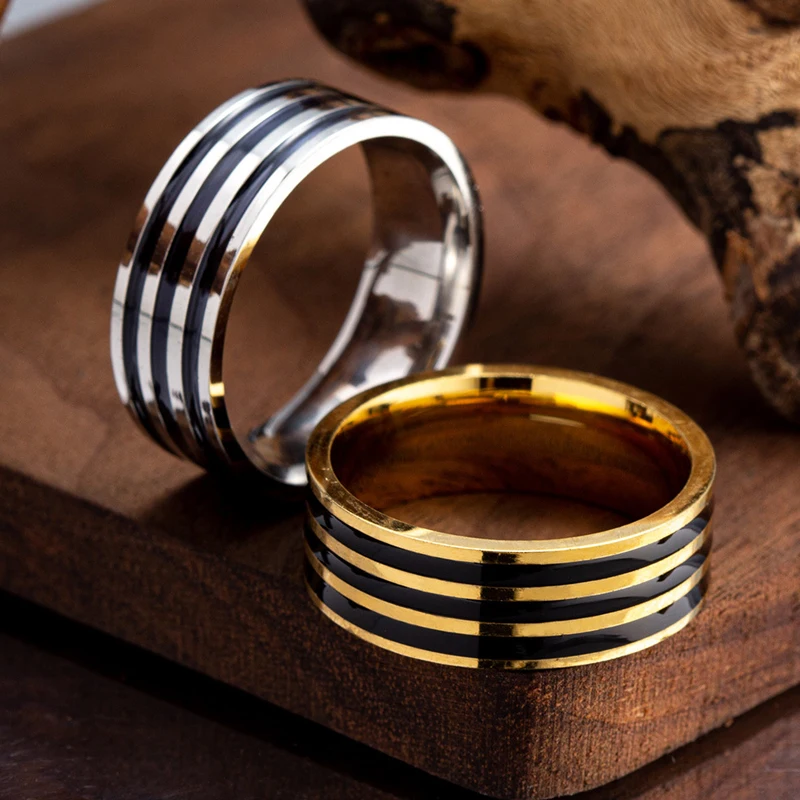 Цветные мужские кольца из титановой стали нержавеющей простые модные ювелирные