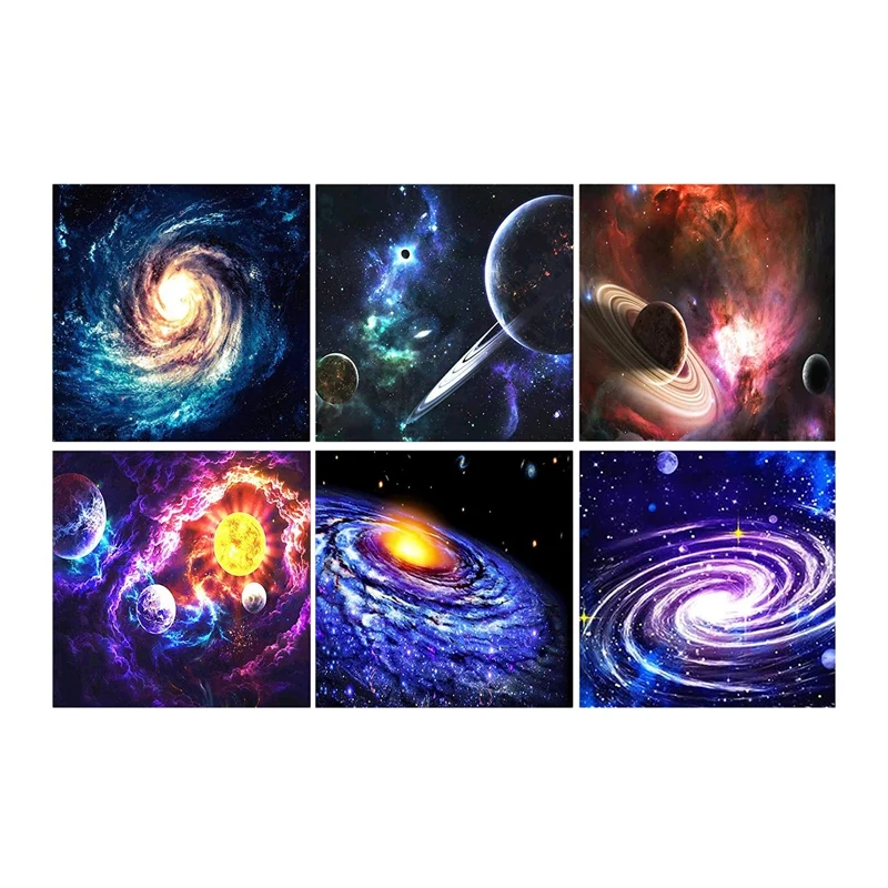 

Набор для алмазной живописи 5D «сделай сам» из 6 предметов, полный космический бриллиантовый рисунок, украшение для стен
