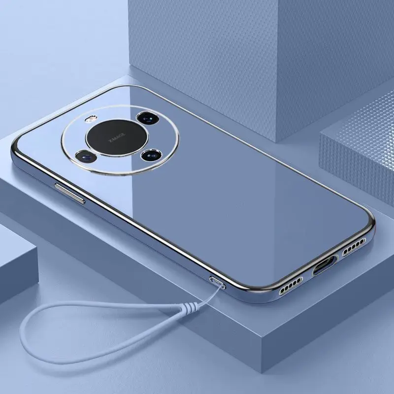 Чехол для Huawei Mate 60 Роскошный чехол телефона с квадратным покрытием