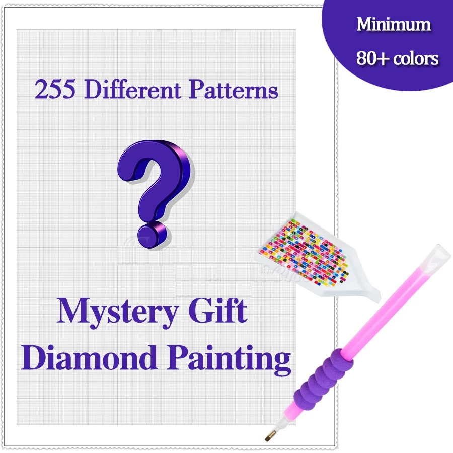 Mysterie Diamond Painting with 80+ Colors Surprise Gift Random Picture 5D Full Drill Mysterious Embroidery DIY Home Decor