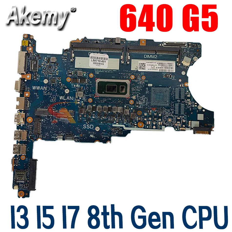 Материнская плата для ноутбука HP ProBook 640 G5 материнская 6050A3028601 с процессором I3 I5 I7