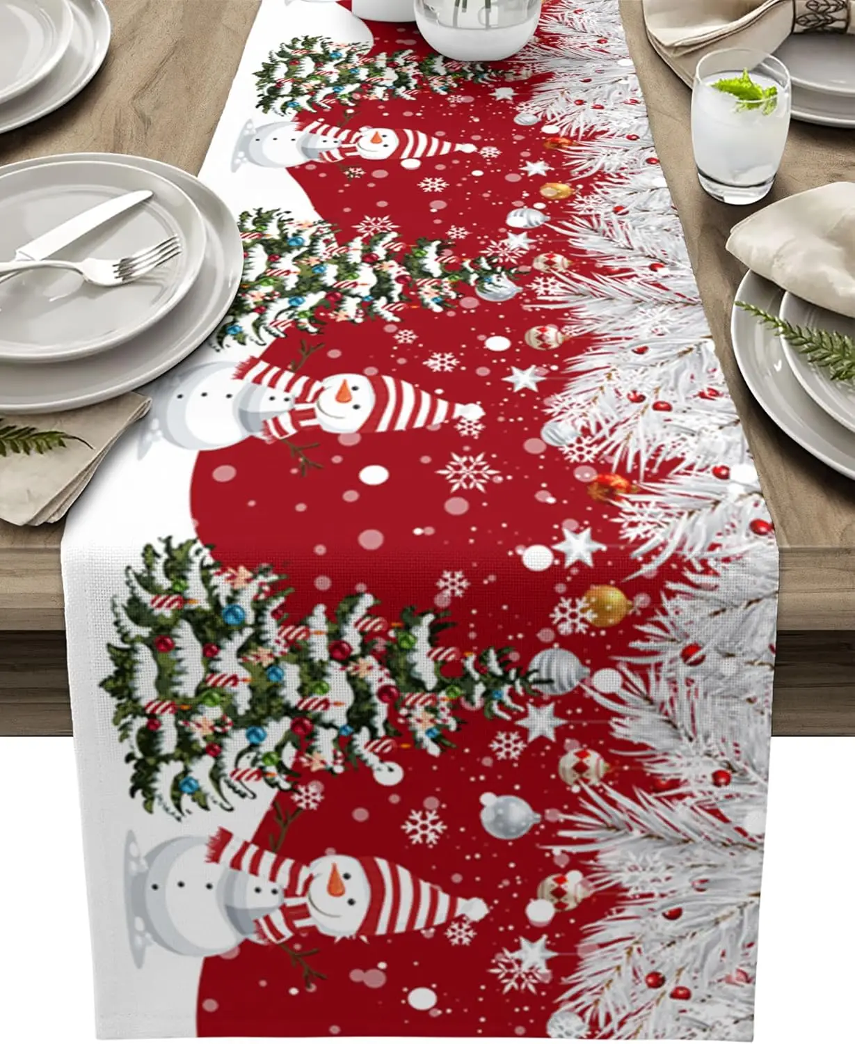 

Льняная дорожка для стола Snowaflake