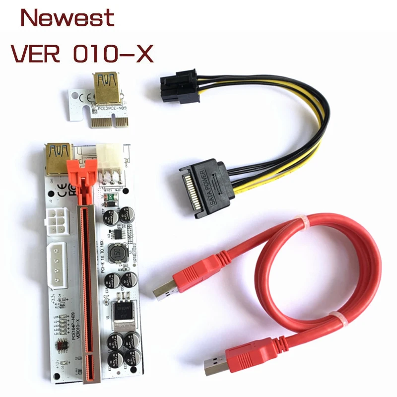 

1-5PCS VER010-X PCIe X1 to X16 Riser Card PCI-E 1X to 16X USB 3.0 PCI Express Expansion For Graphics Card ETH BTC Mining Miner