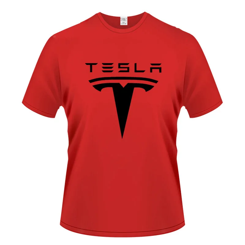 Футболка Tesla с машинкой Мужская модная футболка мужские футболки для гоночной