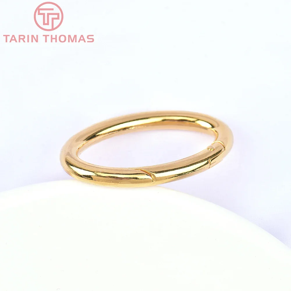 (5742) 2 шт. 29 5x48 мм 24-каратного золота латунная овальная застежка-лобстер высокое